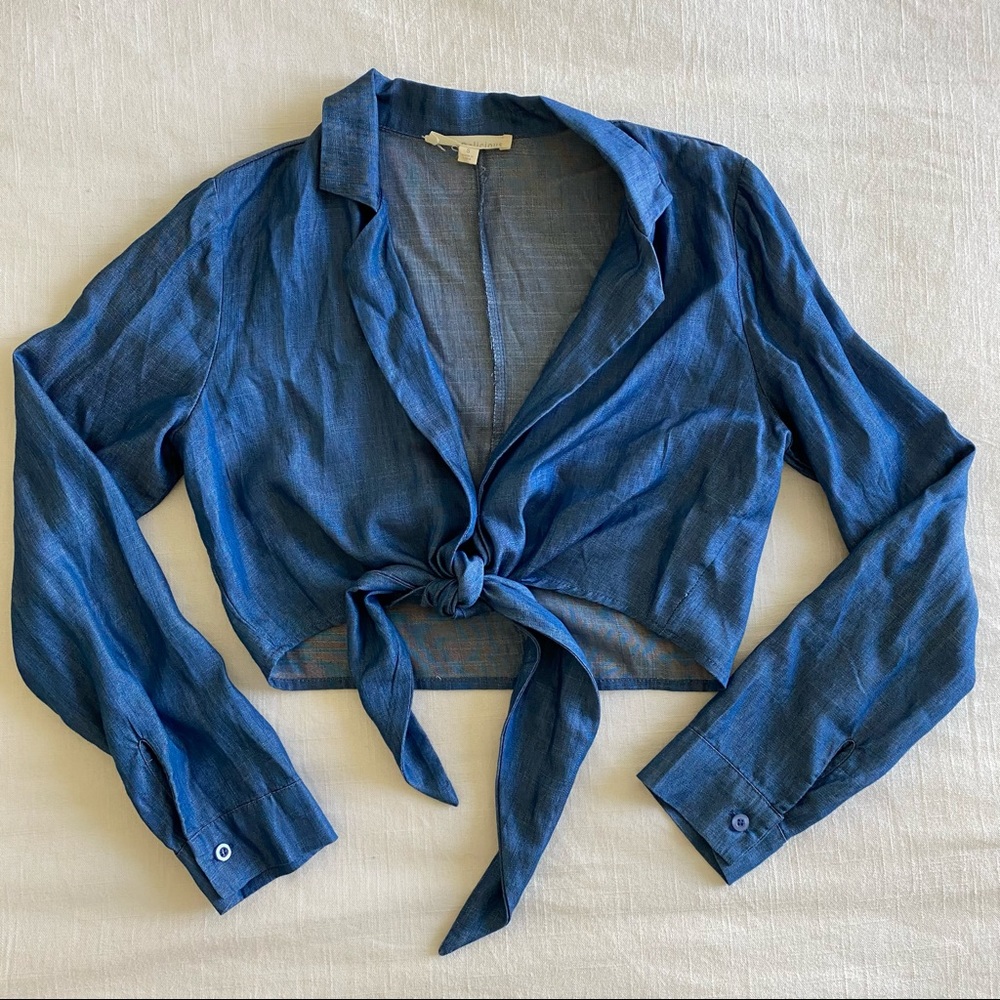 Chambray Tie Up Top